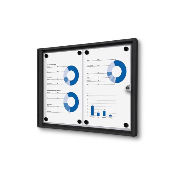 Indoor Lockable Showcase Economy 2 x A4 Black