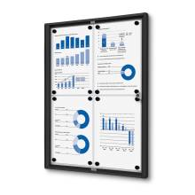Indoor Lockable Showcase Economy 4 x A4 Black