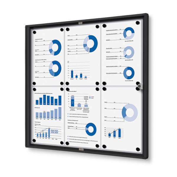 Indoor Lockable Showcase Economy 6 x A4 Black