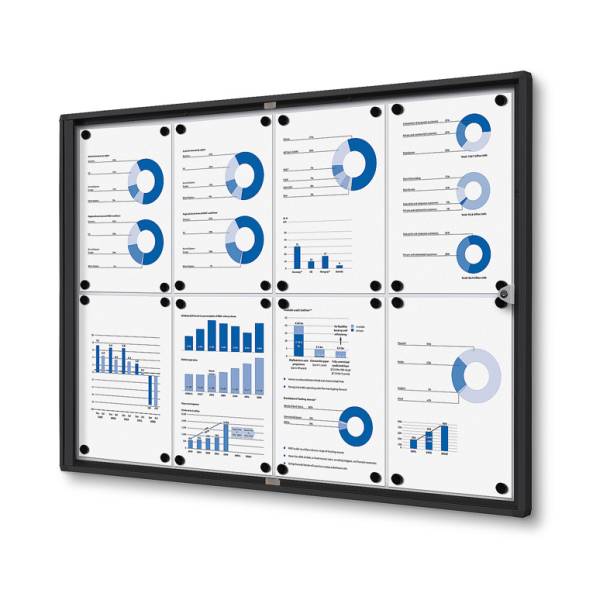 Indoor Lockable Showcase Economy 8 x A4 Black