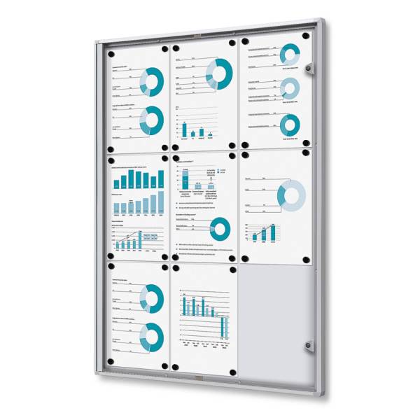 Indoor Lockable Showcase Economy 9 x A4 B1 Fire Rated