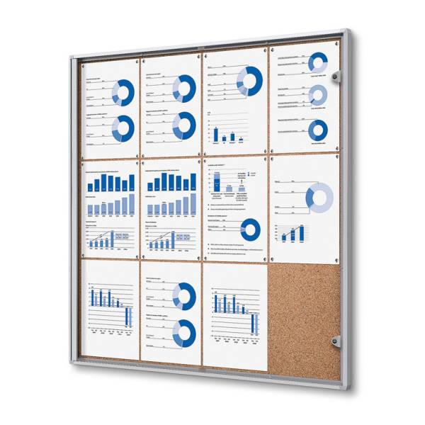 Cork Indoor Lockable Showcase Economy 12x A4