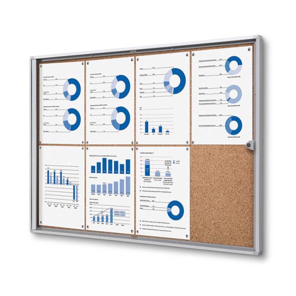 Cork Indoor Lockable Showcase Economy 8x A4