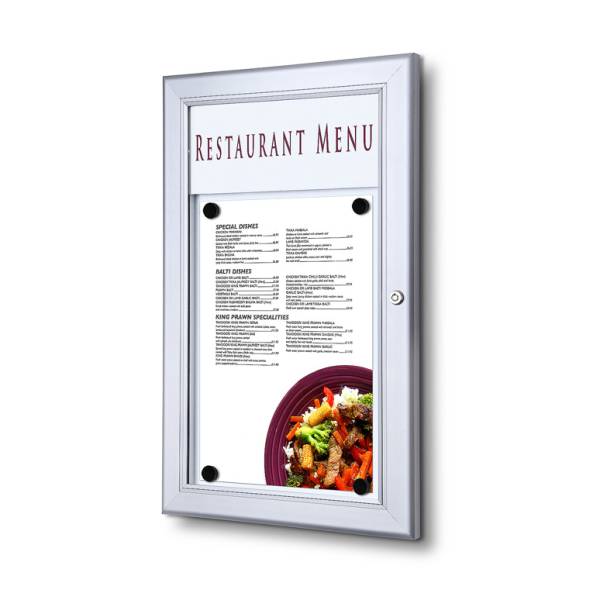 Outdoor Menu Case With Logo Panel 1 x A4 Portrait