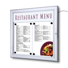 Outdoor Menu Case With Logo Panel LED 2 x A4 Landscape