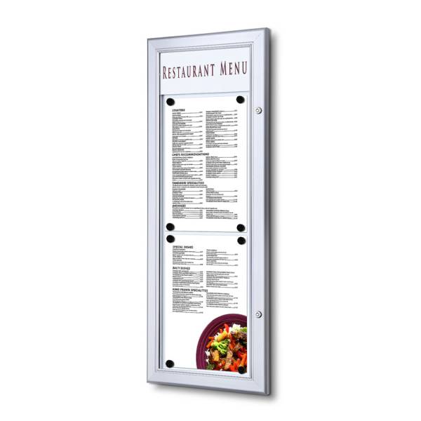 Outdoor Menu Case With Logo Panel 2 x A4 Portrait