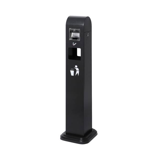 Freestanding Ashtray With Bin Black