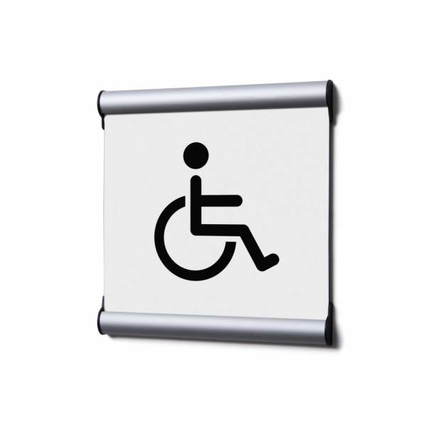 Door Sign 15,5 x 15,5 cm Set Disabled White