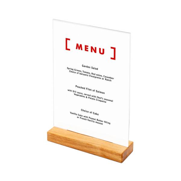Wooden T Stand Menu Holder A4 Portrait