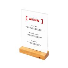 Wooden T Stand Menu Holder Portrait A5