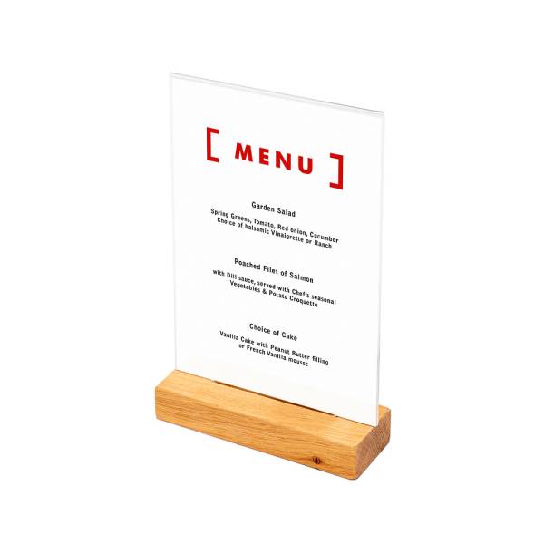 Wooden T Stand Menu Holder A5 Portrait