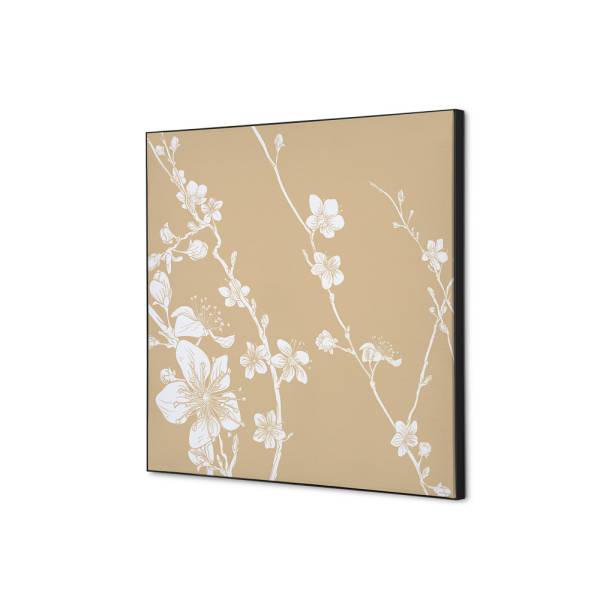 Textile Wall Decoration SET 40 x 40 cm Japanese Blossom Beige