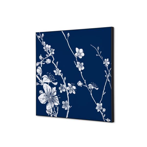 Textile Wall Decoration SET 40 x 40 cm Japanese Blossom Blue