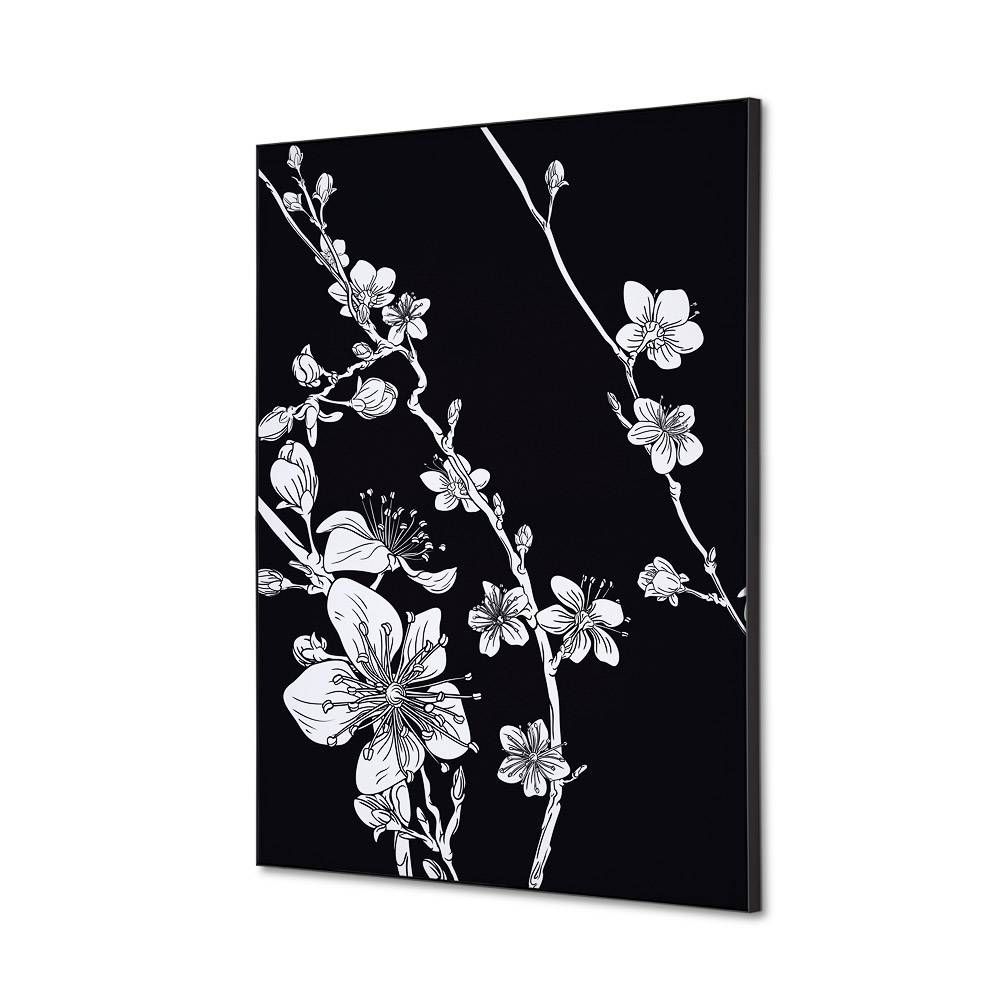 Spannstoff Wanddekoration SET A2 Japanische Kirschblüte Schwarz – Ansicht 2