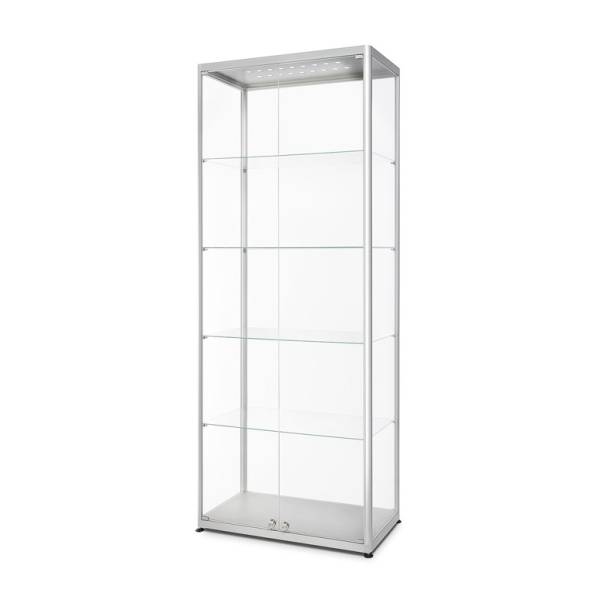 Glass Showcase Illuminated Double Door 80 x 40 x 200 cm