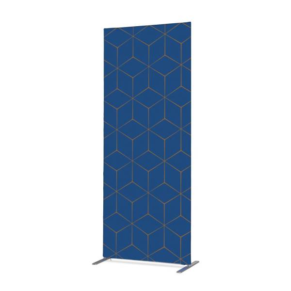 Textile Room Divider Deco 85-200 Double Hexagon Blue-Brown ECO print material