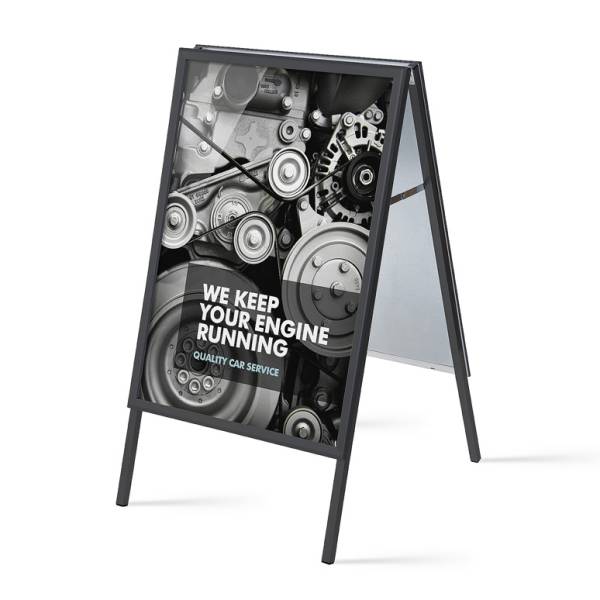 A-Board 70 x 100 cm Mitred Corners 32 mm Black