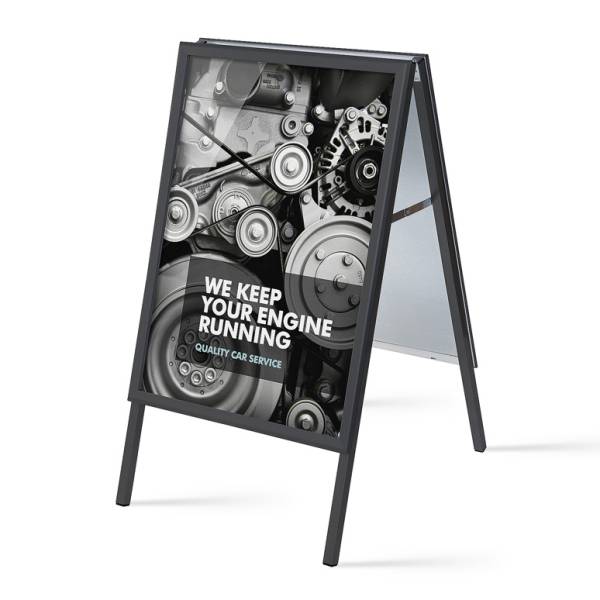 A-Board A1 Mitred Corners 32 mm Black