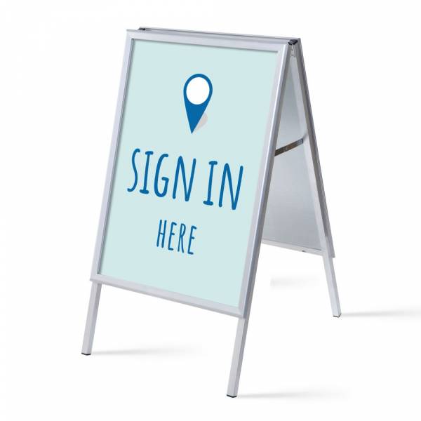 A-board A1 Complete Set Sign In Here Blue English