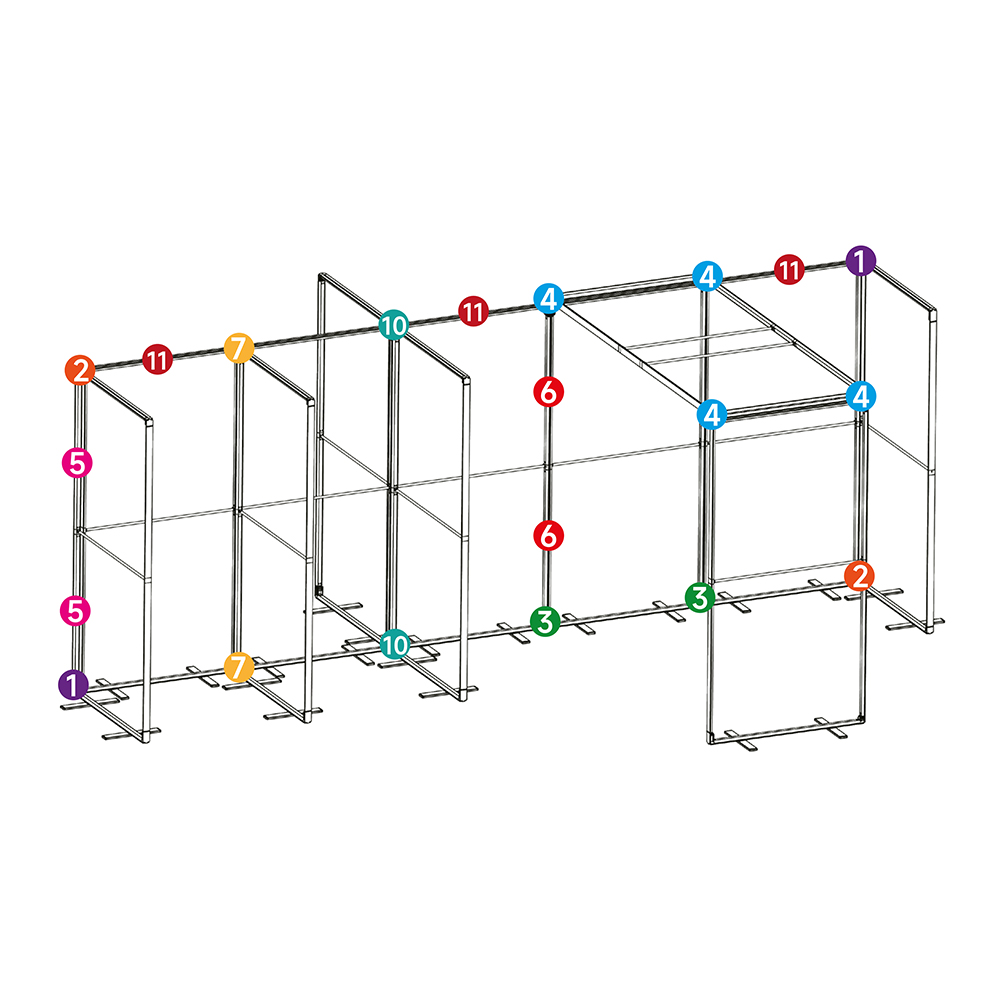 FlexFrame Connector Set Silver | Showdowndisplays.eu