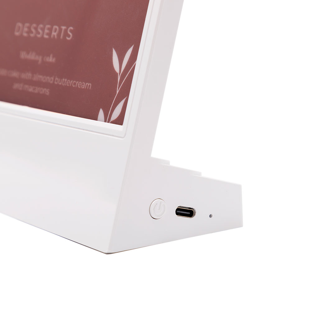 L Stand LED A5 White | Showdowndisplays.eu