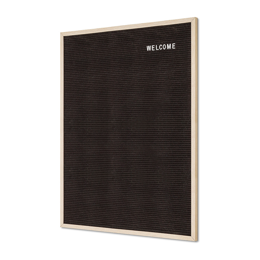 Letterboard Schwarz 60 x 80 cm mit Holzrahmen