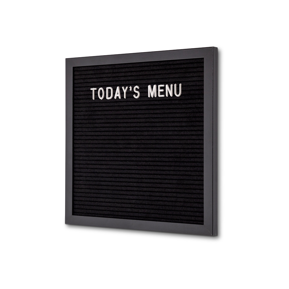 Letterboard Schwarz 30 x 30 cm mit schwarzem Rahmen