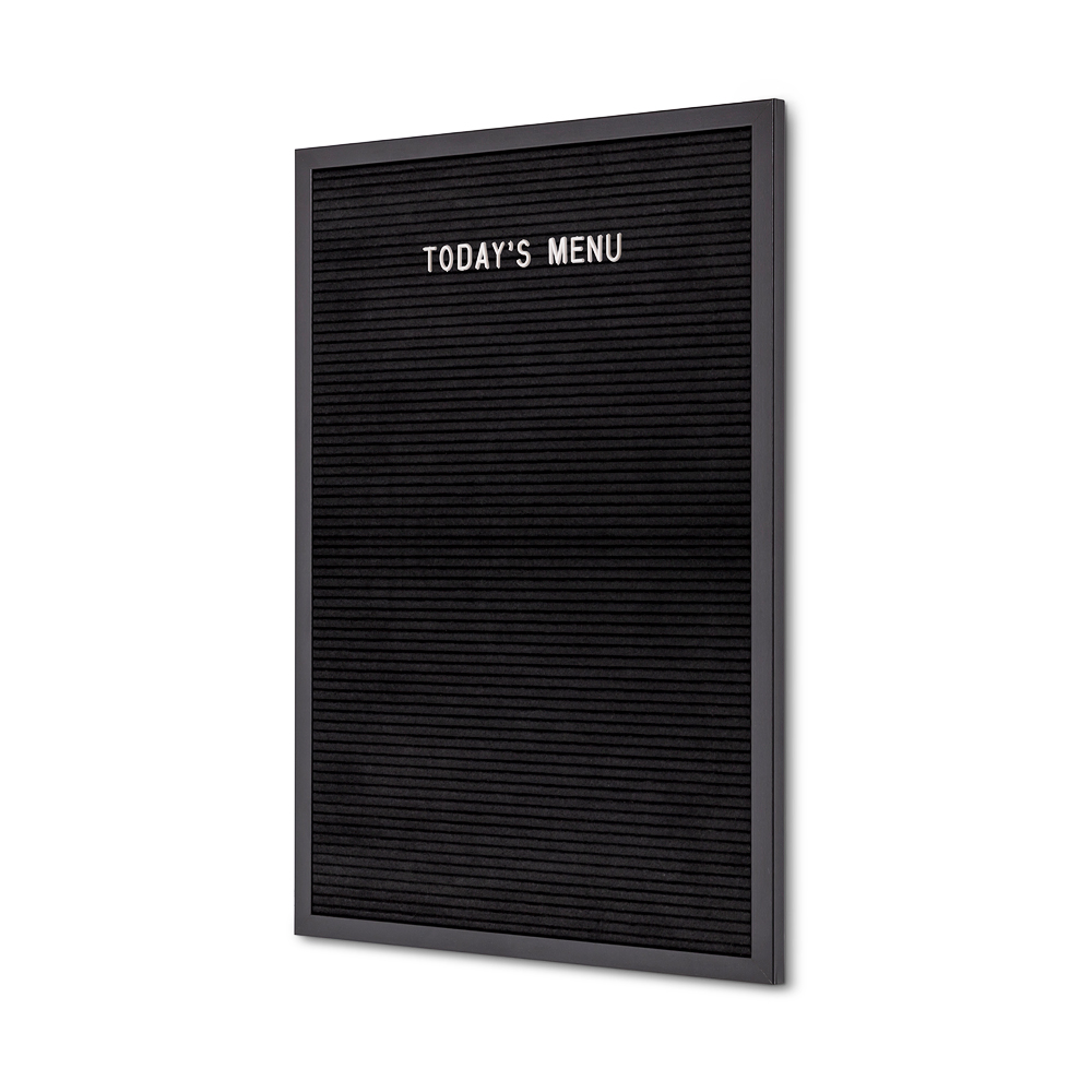 Letterboard Schwarz 40 x 60 cm mit schwarzem Rahmen