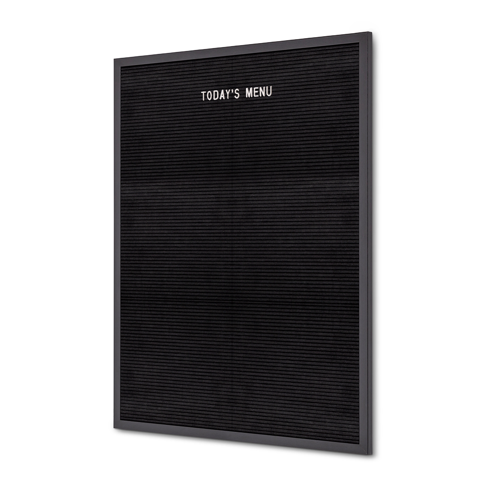 Letterboard Schwarz 60 x 80 cm mit schwarzem Rahmen