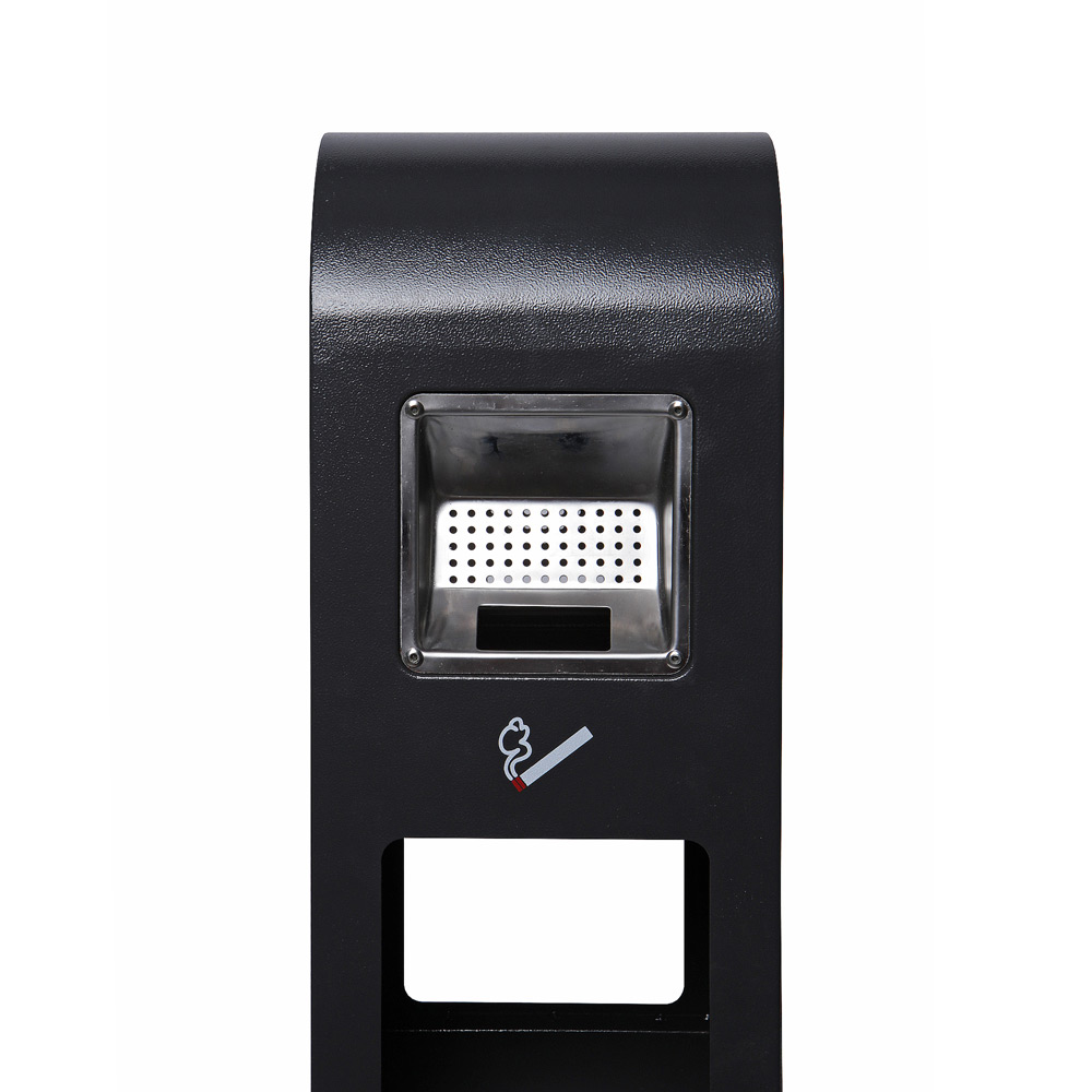 Freestanding Ashtray With Bin Black Showdowndisplays.eu