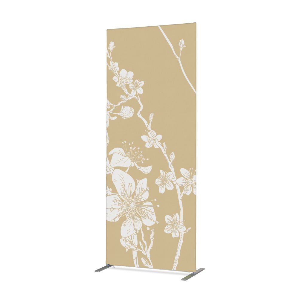Textil Raumteiler Deko 85-200 Doppel Abstrakte Japanische Kirschblüte Beige